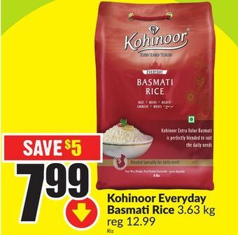 Chalo FreshCo Kohinoor everyday basmati rice 3.63 kg offer