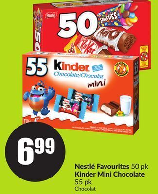 Chalo FreshCo Nestlé favourites 50 pk kinder mini chocolate 55 pk offer