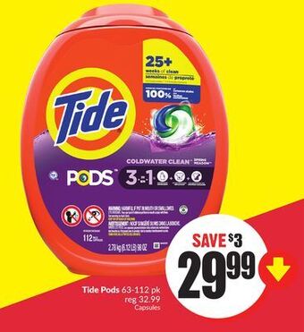 Chalo FreshCo Tide pods 63-112 pk offer