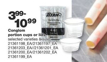 Wholesale Club Conglom portion cups or lids offer
