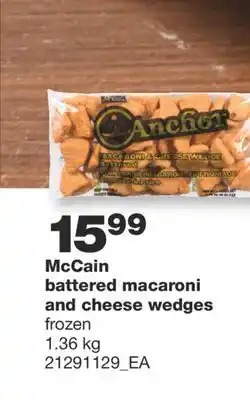 Wholesale Club Mccain battered macaroni and cheese wedges, 1.36 kg offer