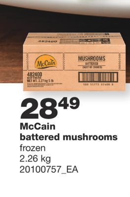 Wholesale Club Mccain battered mushrooms, 2.26 kg offer