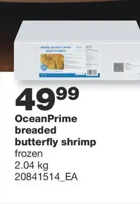 Wholesale Club Oceanprime breaded butterfly shrimp, 2.04 kg offer