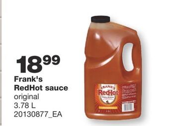 Wholesale Club Frank's redhot sauce, 3.78 l offer