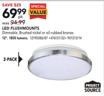 RONA Project source 2-pack led flushmounts 12" offer