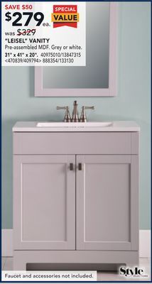 RONA Style "leisel" vanity 31" x 41" x 20" offer