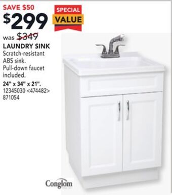 RONA Conglom laundry sink 24" x 34" x 21" offer