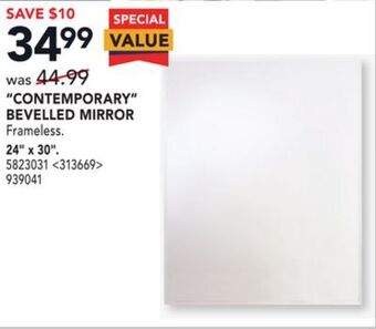 RONA "contemporary" bevelled mirror 24" x 30" offer