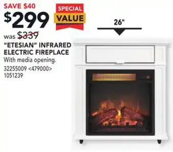 RONA Style selections "etesian" infrared electric fireplace 26" offer