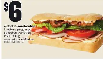Valu-mart Sandwichs ciabatta, 250-290 g offer