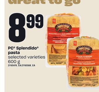 Zehrs Markets Pc® splendido® pasta, 600 g offer
