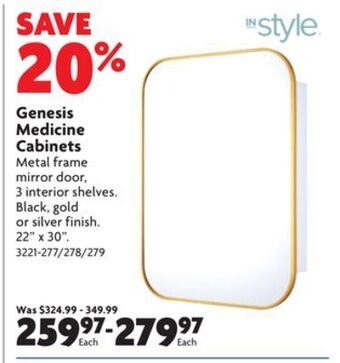 Home Hardware Genesis medicine cabinets offer