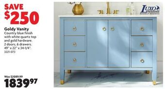 Home Hardware Goldy vanity offer