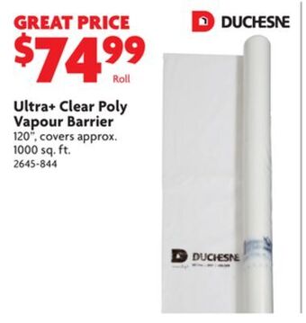 Home Hardware Ultra+ clear poly vapour barrier offer