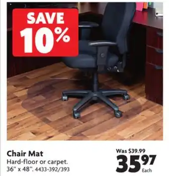 Home Hardware Chair mat offer