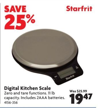 Home Hardware Digital kitchen scale offer