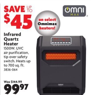 Home Hardware Infrared quartz heater offer