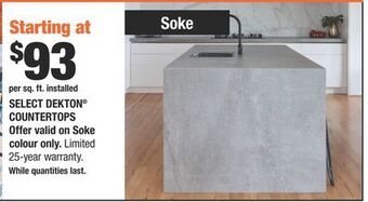 Home Depot Select dekton® countertops offer