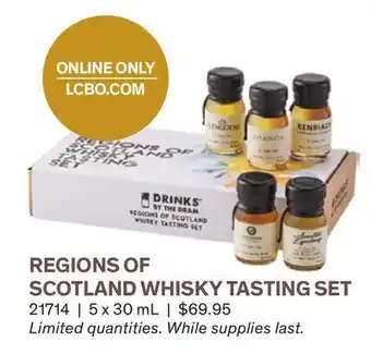 LCBO Regions of scotland whisky tasting set offer