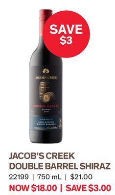 LCBO Jacob's creek double barrel shiraz offer