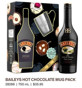 LCBO Baileys hot chocolate mug pack offer