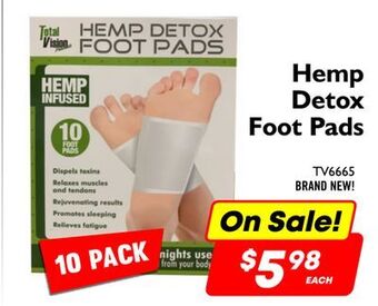Factory Direct Total vision hemp detox foot pads offer
