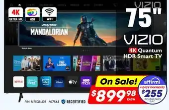 Factory Direct Vizio 4k quantum hdr smart tv offer