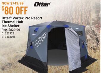 Bass Pro Otter® vortex pro resort thermal hub ice shelter offer