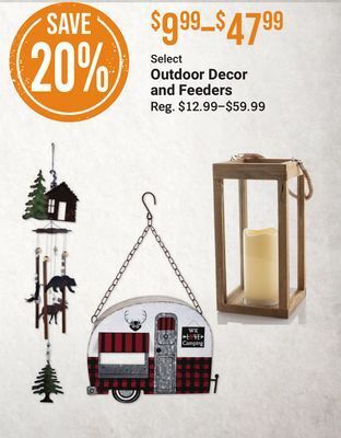 Bass Pro Select outdoor decor and feeders offer