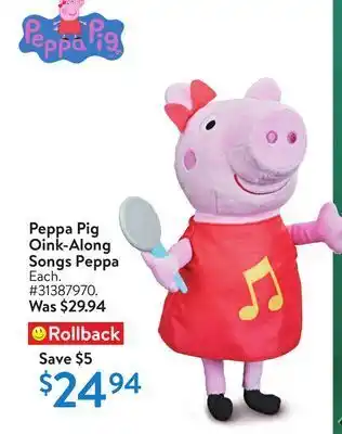 Walmart Peppa pig oink-along songs peppa offer