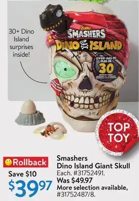 Walmart Smashers dino island giant skull offer