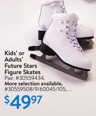 Walmart Kids' or adults' future stars figure skates offer