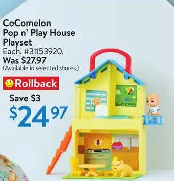 Walmart Cocomelon pop n' play house playset offer