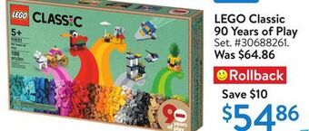 Walmart Lego classic 90 years of play offer