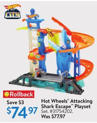 Walmart Hot wheels® attacking shark escape® playset offer