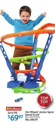 Walmart Hot wheels® action spiral speed crash offer