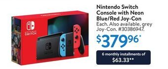 Walmart Nintendo switch console with neon blue/red joy-con offer
