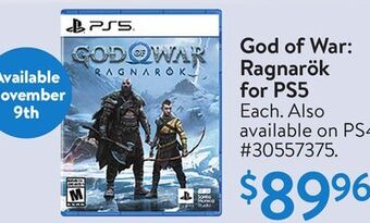 Walmart God of war: ragnarök for ps5 offer