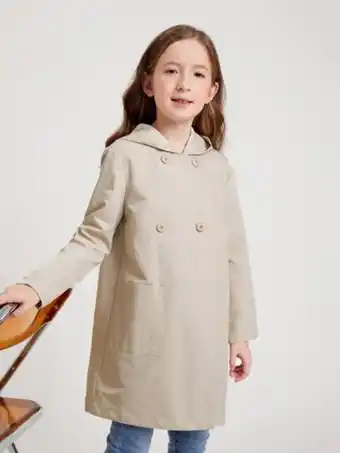 SheIn Shein girls dual pocket double button coat offer
