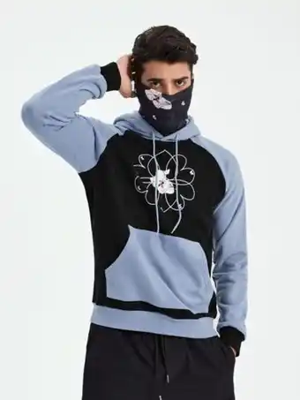 SheIn Shein x alienated men figure graphic raglan sleeve drawstring hoodie offer