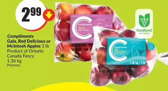 FreshCo Compliments gala, red delicious or mcintosh apples offer