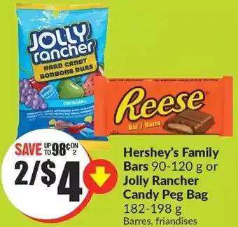 FreshCo Hershey's family bars or jolly rancher candy peg bag offer