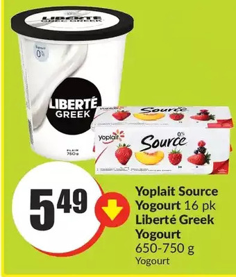 FreshCo Yoplait source yogourt | liberté greek yogourt offer