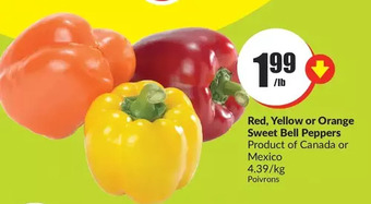 FreshCo Red, yellow, or orange sweet bell peppers offer