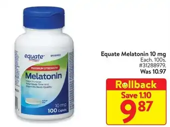 Walmart Equate melatonin 10 mg offer