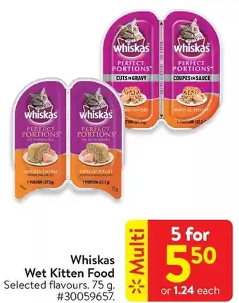 Walmart Whiskas wet kitten food offer