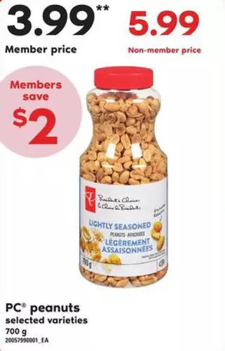 Loblaws Pc peanuts offer