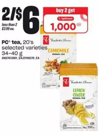 Loblaws Pc tea offer