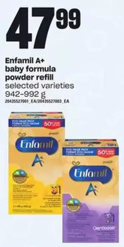 Loblaws Enfamil a+ baby formula powder refill offer