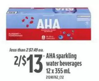 Loblaws Aha sparkling water beverages offer